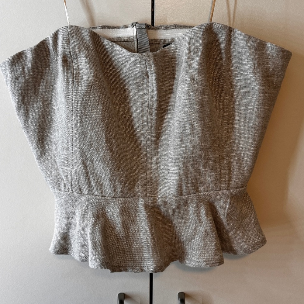 J. Crew Linen Peplum Top